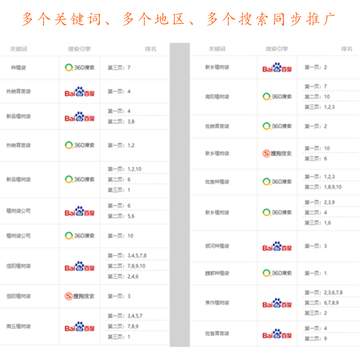 3万多(duō)个关键词8大搜索同步推广